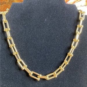 Mia Fiore Horseshoe Link Necklace 18kt Gold Plated Made Italy U link Tiffany